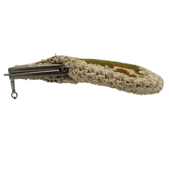 Vintage 1950s Mister Ernest Simon Italian Tapestry Handbag Purse w/ Silver Chain - Picture 4 of 6